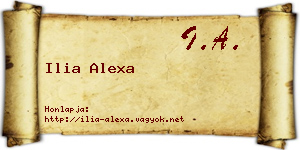 Ilia Alexa névjegykártya